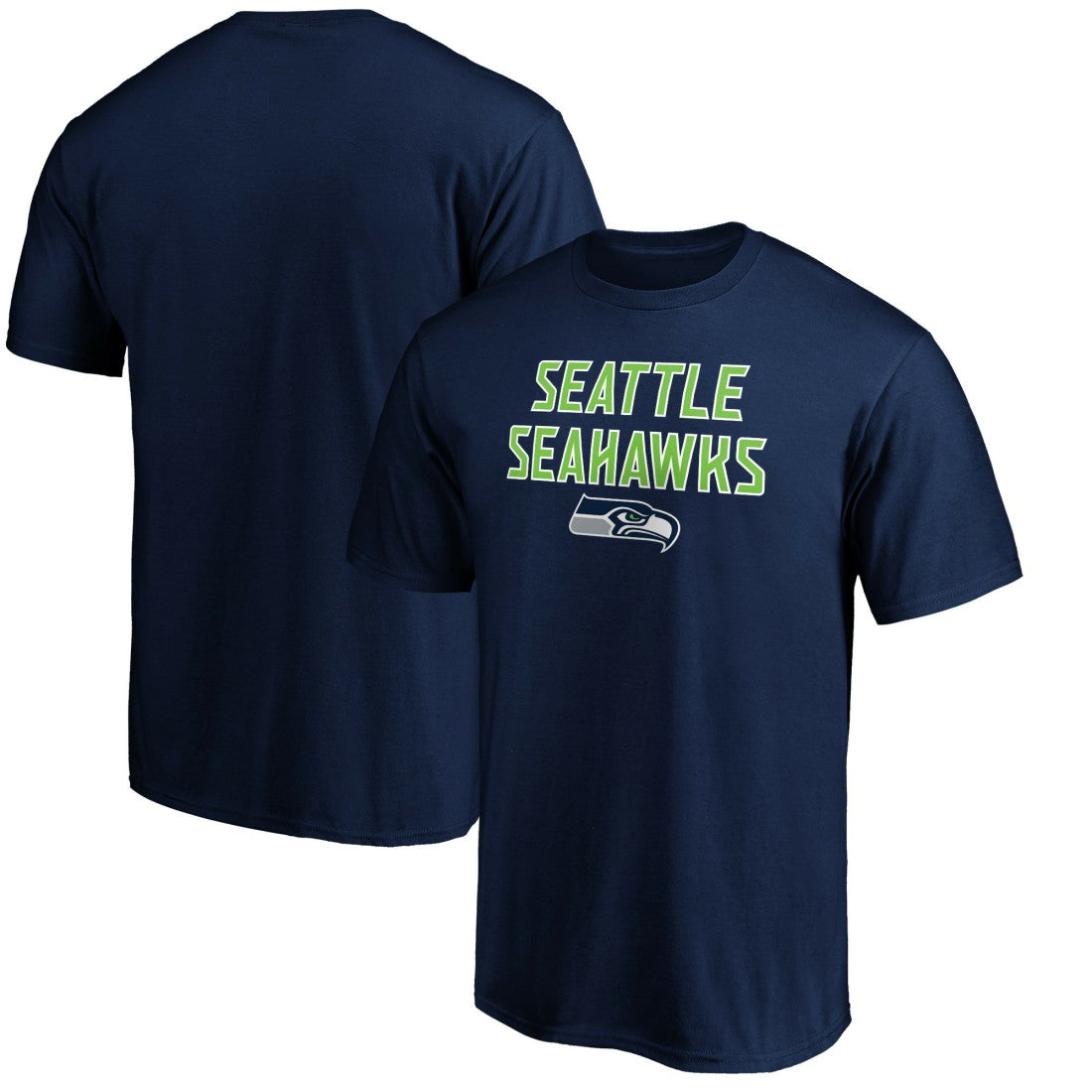Seattle Seahawks Game Day Stack T-Shirt - College Navy - NFL