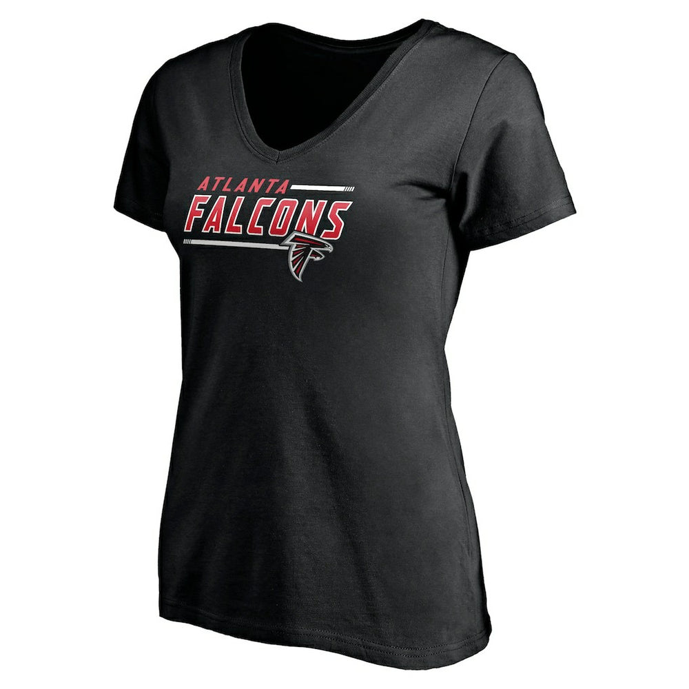 Atlanta Falcons Women's Mascot In Bounds V-Neck T-Shirt - Black - NFL