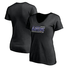 Baltimore Ravens Women's Mascot In Bounds V-Neck T-Shirt - Black - NFL