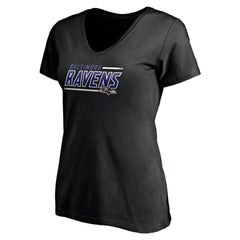 Baltimore Ravens Women's Mascot In Bounds V-Neck T-Shirt - Black - NFL