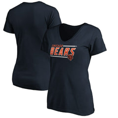 Chicago Bears Women's Mascot In Bounds V-Neck T-Shirt - Navy - NFL