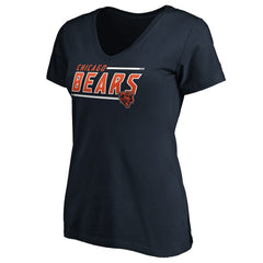 Chicago Bears Women's Mascot In Bounds V-Neck T-Shirt - Navy - NFL