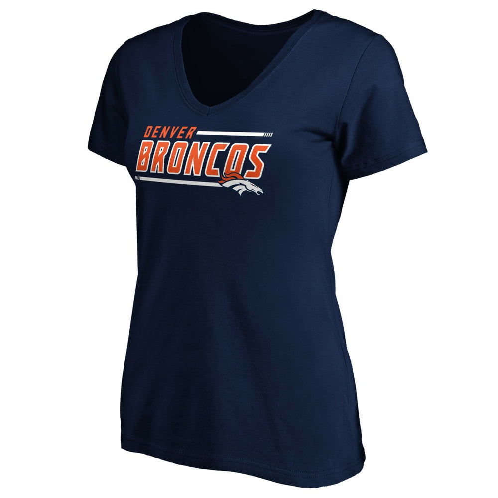 Denver Broncos Women's Mascot In Bounds V-Neck T-Shirt - Navy - NFL