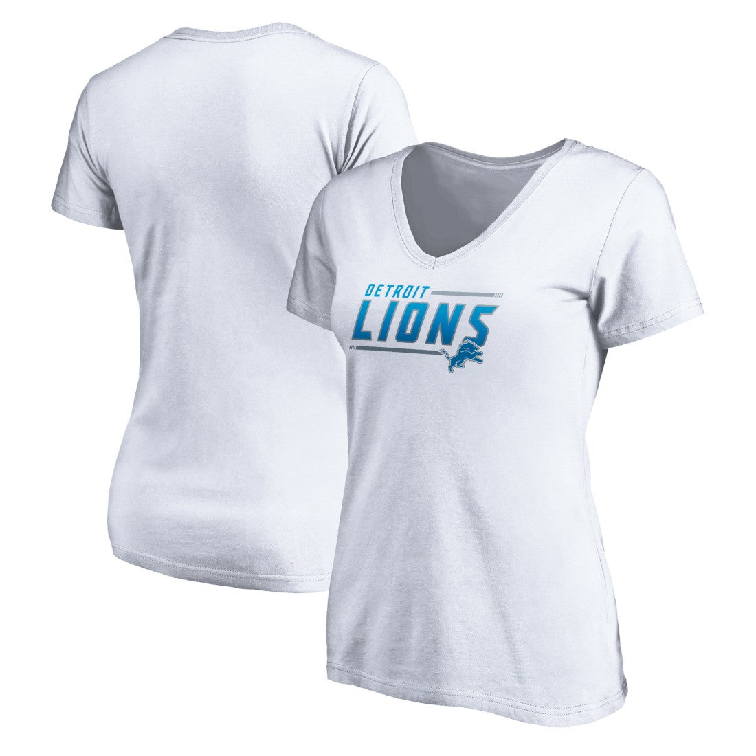 Detroit Lions Women's Mascot In Bounds V-Neck T-Shirt - White - NFL