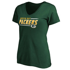 Green Bay Packers Women's Mascot In Bounds V-Neck T-Shirt - Green - NFL