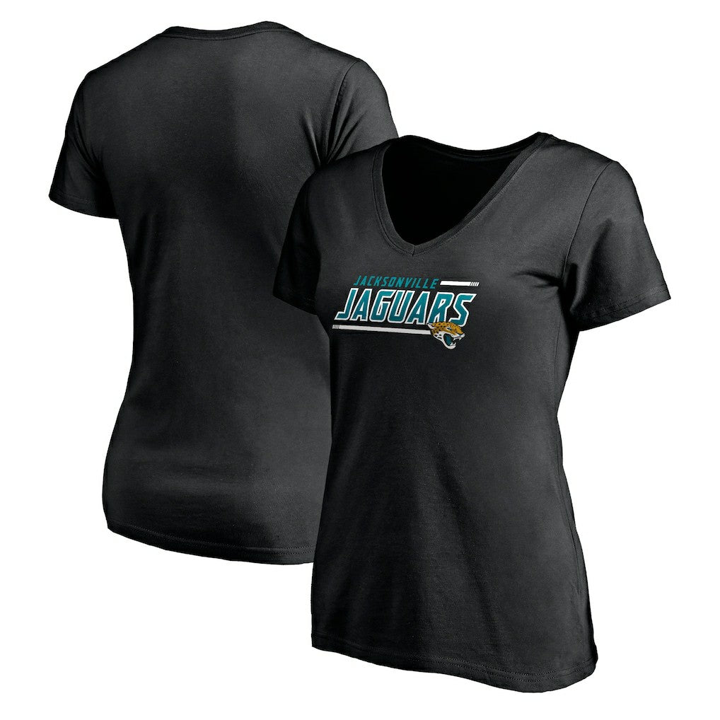 Jacksonville Jaguars Women's Mascot In Bounds V-Neck T-Shirt - Black - NFL