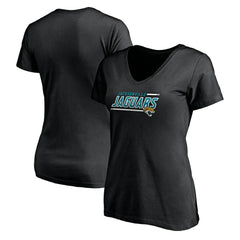 Jacksonville Jaguars Women's Mascot In Bounds V-Neck T-Shirt - Black - NFL