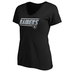 Las Vegas Raiders Women's Mascot In Bounds V-Neck T-Shirt - Black - NFL
