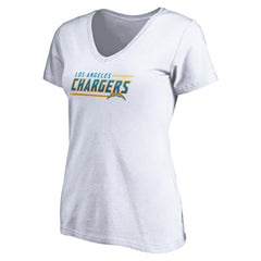 Los Angeles Chargers Women's Mascot In Bounds V-Neck T-Shirt - White - NFL