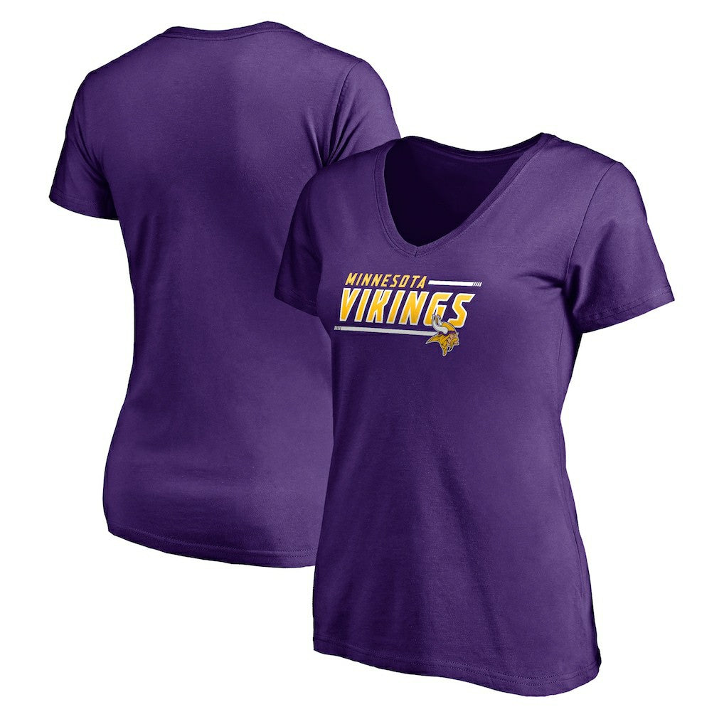 Minnesota Vikings Women's Mascot In Bounds V-Neck T-Shirt - Purple - NFL
