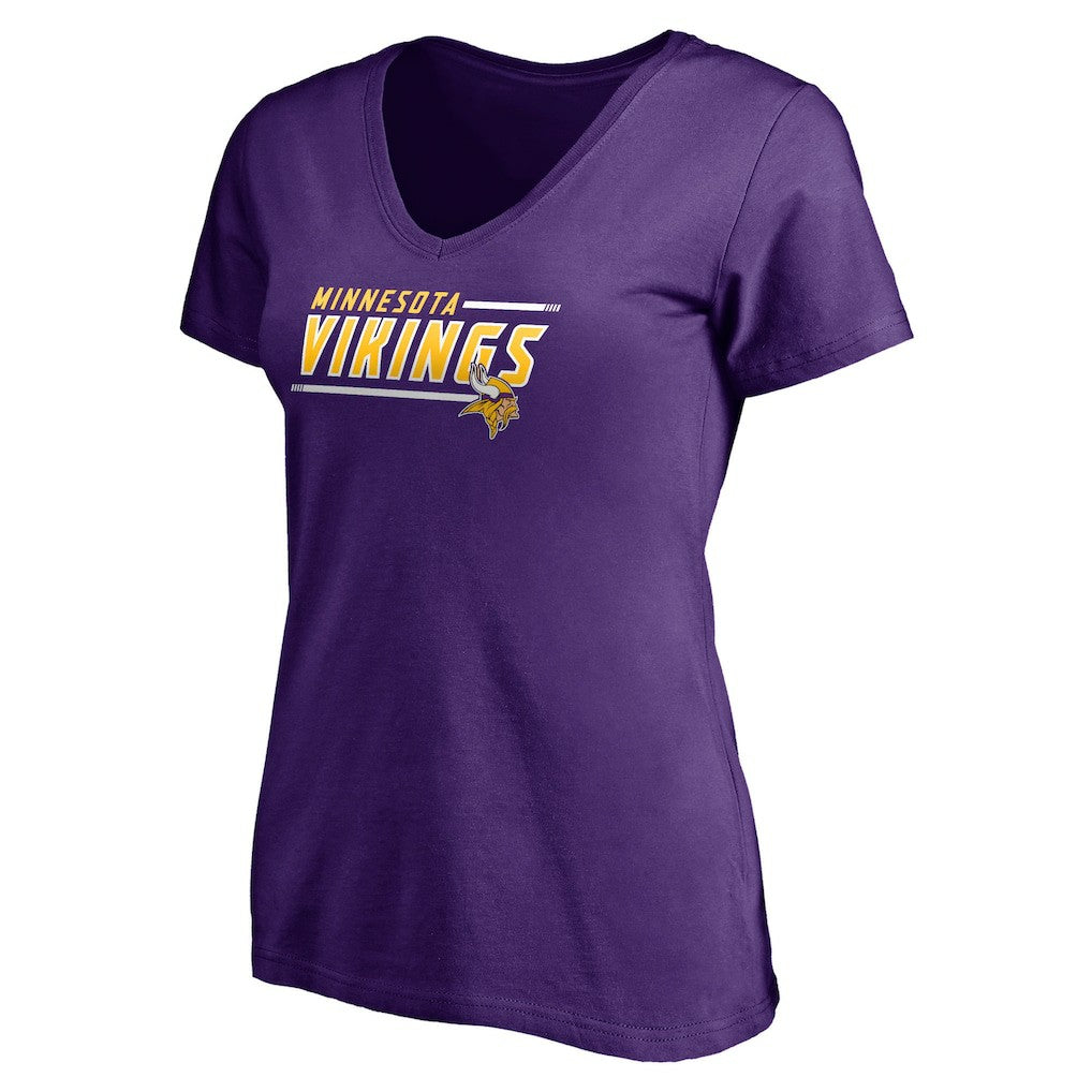Minnesota Vikings Women's Mascot In Bounds V-Neck T-Shirt - Purple - NFL