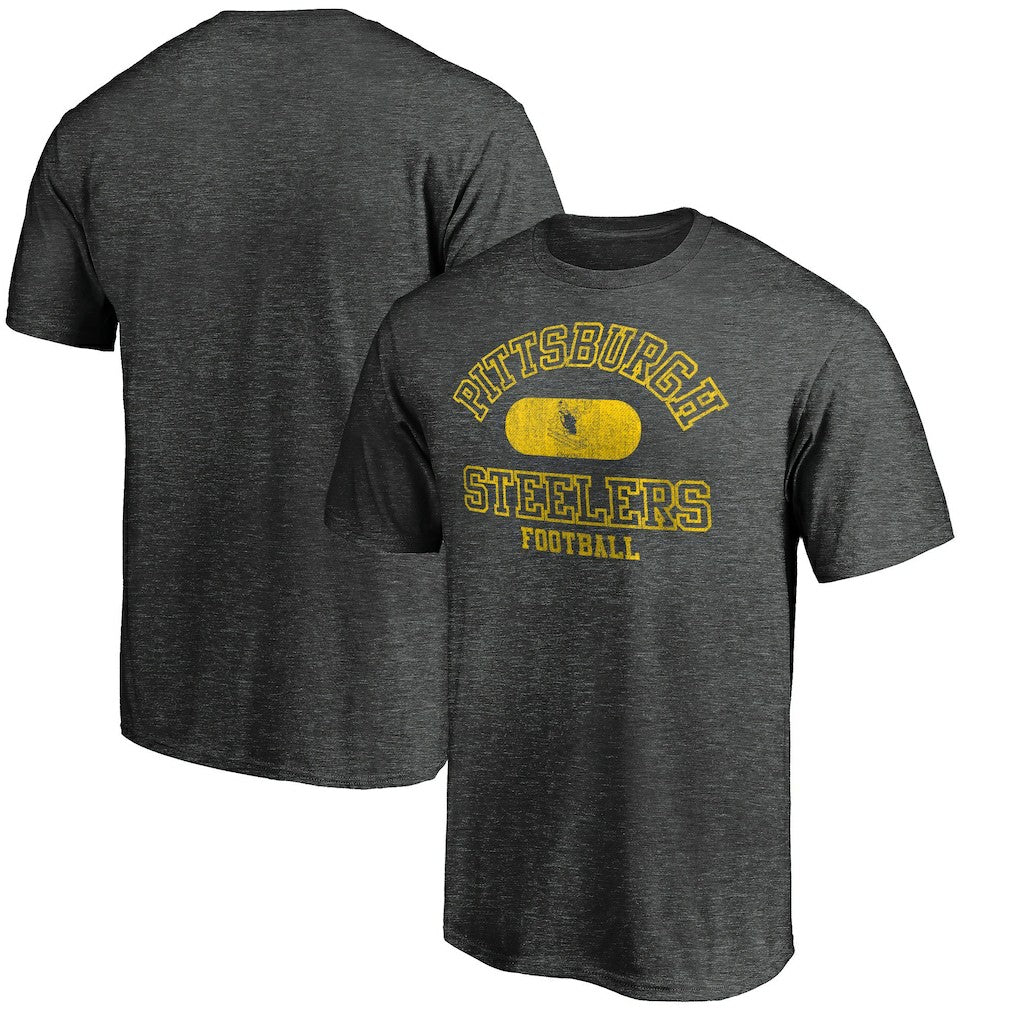 Pittsburgh Steelers Varsity Issued Throwback T-Shirt - Heather Charcoal - NFL