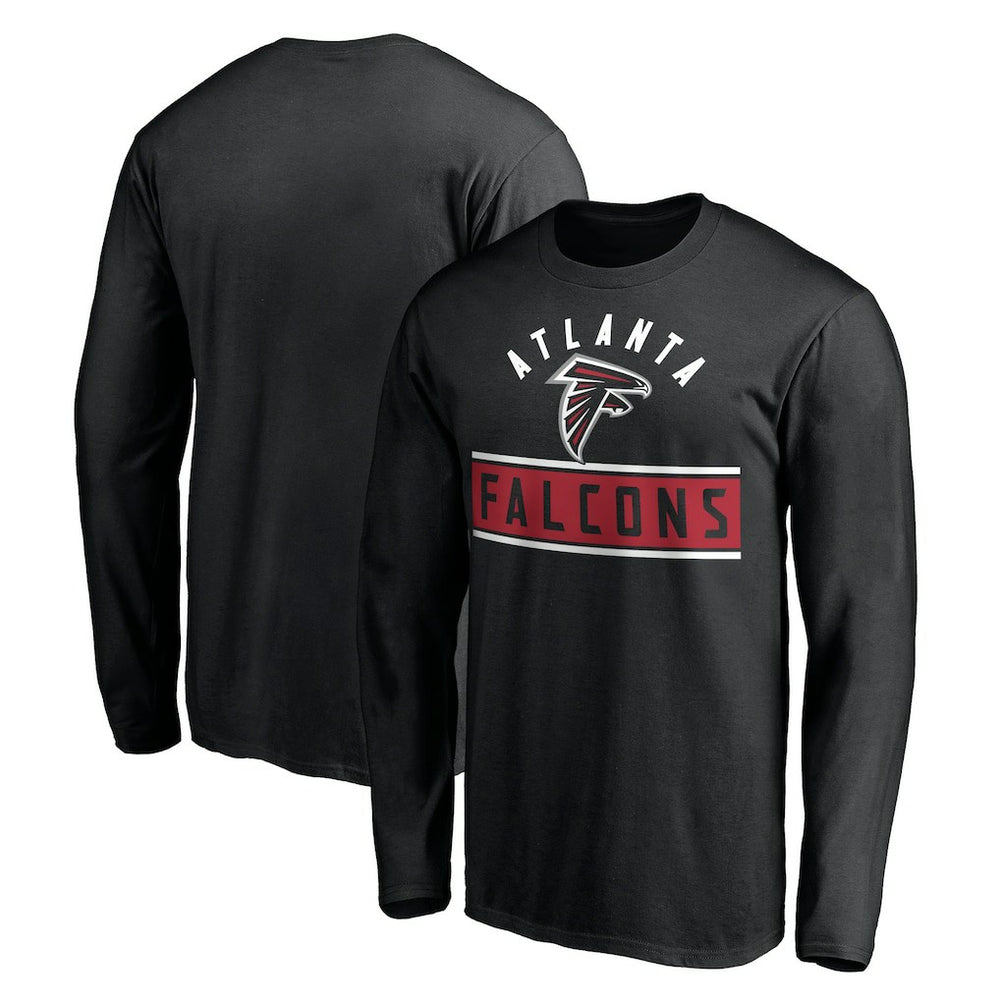 Atlanta Falcons Team Arch Knockout Long Sleeve T-Shirt - Black - NFL