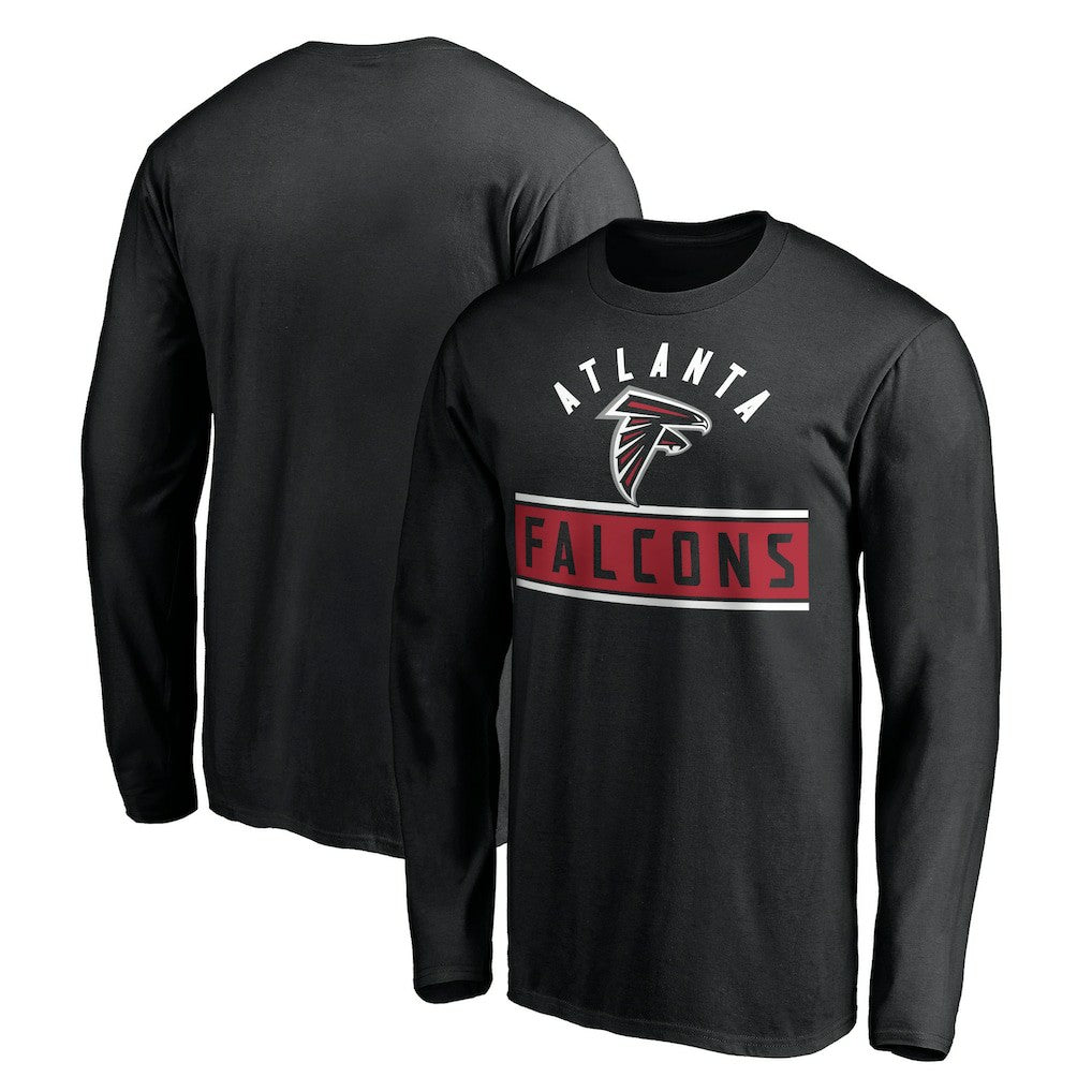 Atlanta Falcons Team Arch Knockout Long Sleeve T-Shirt - Black - NFL