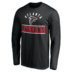 Atlanta Falcons Team Arch Knockout Long Sleeve T-Shirt - Black - NFL