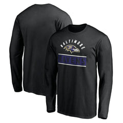 Baltimore Ravens Team Arch Knockout Long Sleeve T-Shirt - Black - NFL
