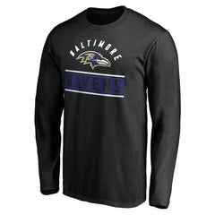 Baltimore Ravens Team Arch Knockout Long Sleeve T-Shirt - Black - NFL