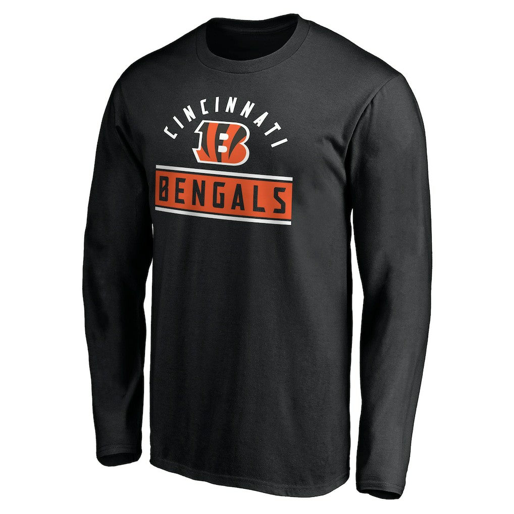 Cincinnati Bengals Team Arch Knockout Long Sleeve T-Shirt - Black - NFL