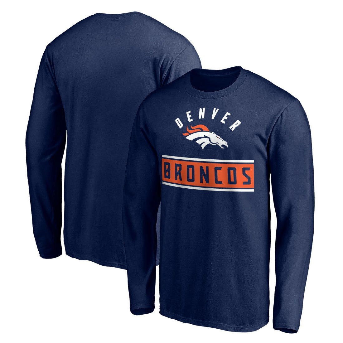 Denver Broncos Team Arch Knockout Long Sleeve T-Shirt - Navy - NFL