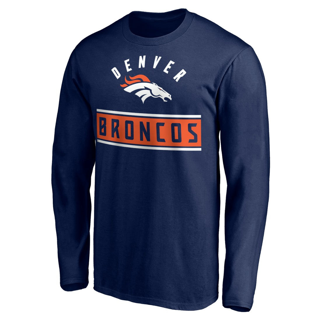 Denver Broncos Team Arch Knockout Long Sleeve T-Shirt - Navy - NFL