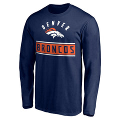 Denver Broncos Team Arch Knockout Long Sleeve T-Shirt - Navy - NFL