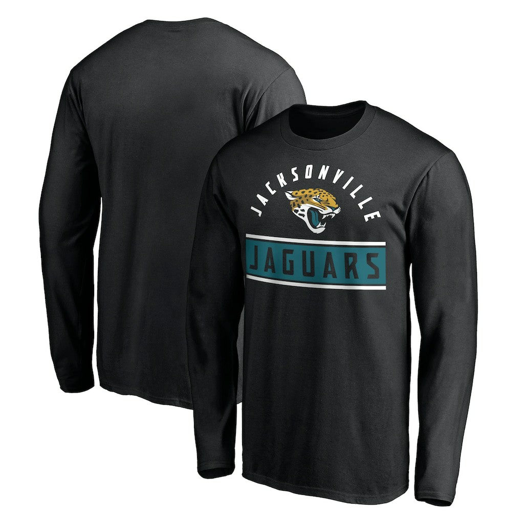 Jacksonville Jaguars Team Arch Knockout Long Sleeve T-Shirt - Black - NFL