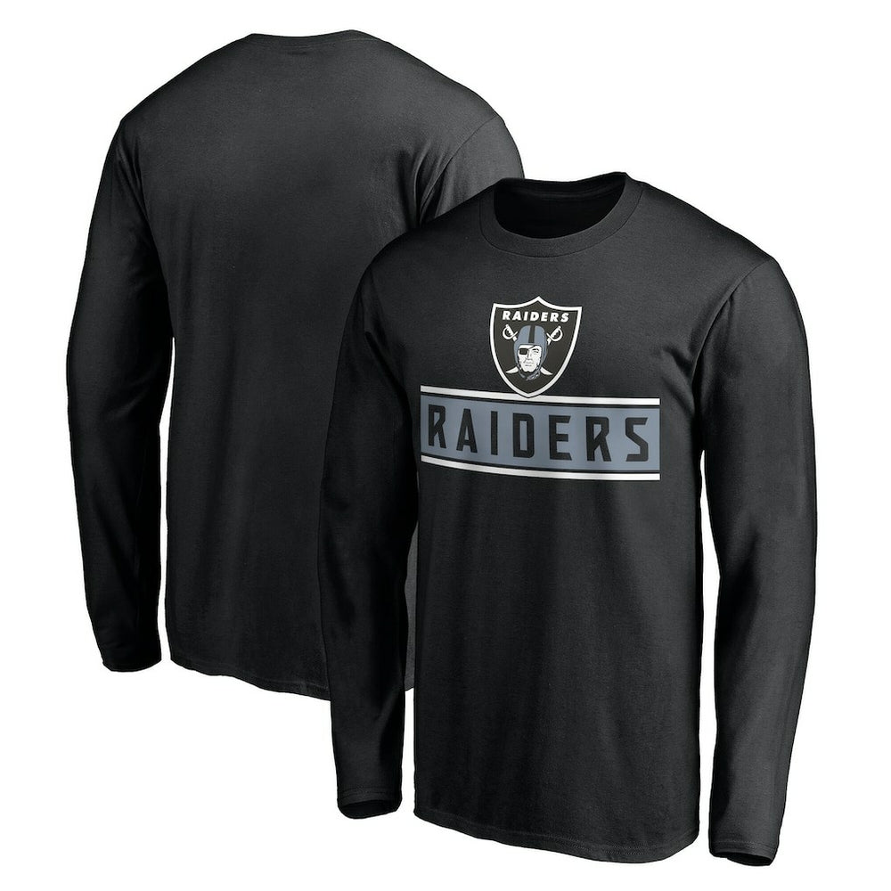 Las Vegas Raiders Team Arch Knockout Long Sleeve T-Shirt - Black - NFL