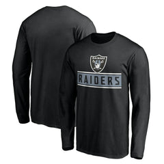 Las Vegas Raiders Team Arch Knockout Long Sleeve T-Shirt - Black - NFL