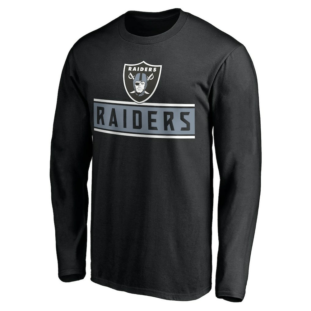 Las Vegas Raiders Team Arch Knockout Long Sleeve T-Shirt - Black - NFL