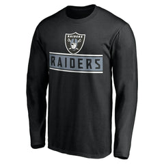 Las Vegas Raiders Team Arch Knockout Long Sleeve T-Shirt - Black - NFL
