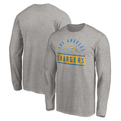 Los Angeles Chargers Team Arch Knockout Long Sleeve T-Shirt - Heather Gray - NFL