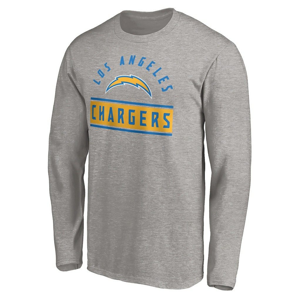 Los Angeles Chargers Team Arch Knockout Long Sleeve T-Shirt - Heather Gray - NFL