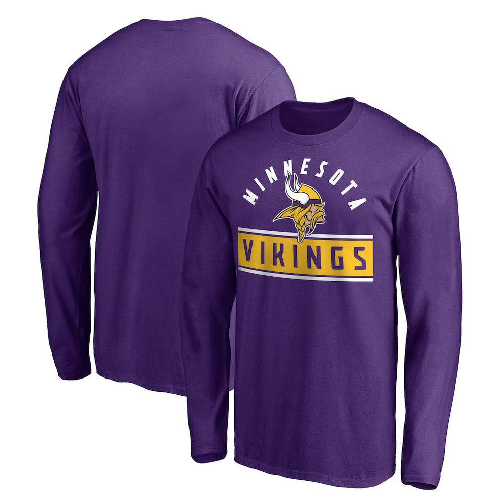 Minnesota Vikings Team Arch Knockout Long Sleeve T-Shirt - Purple - NFL