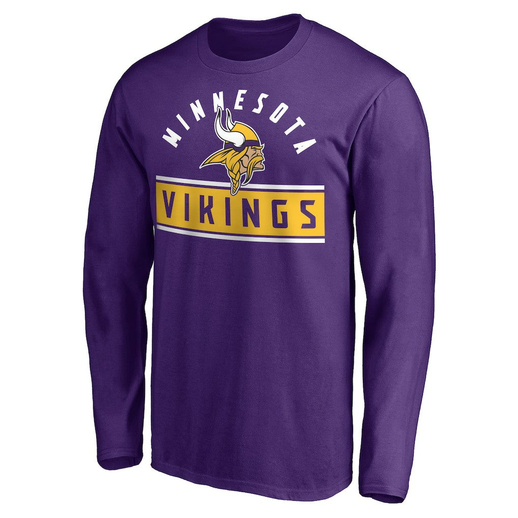 Minnesota Vikings Team Arch Knockout Long Sleeve T-Shirt - Purple - NFL