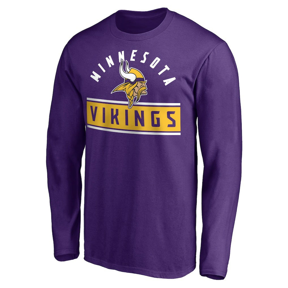 Minnesota Vikings Team Arch Knockout Long Sleeve T-Shirt - Purple - NFL