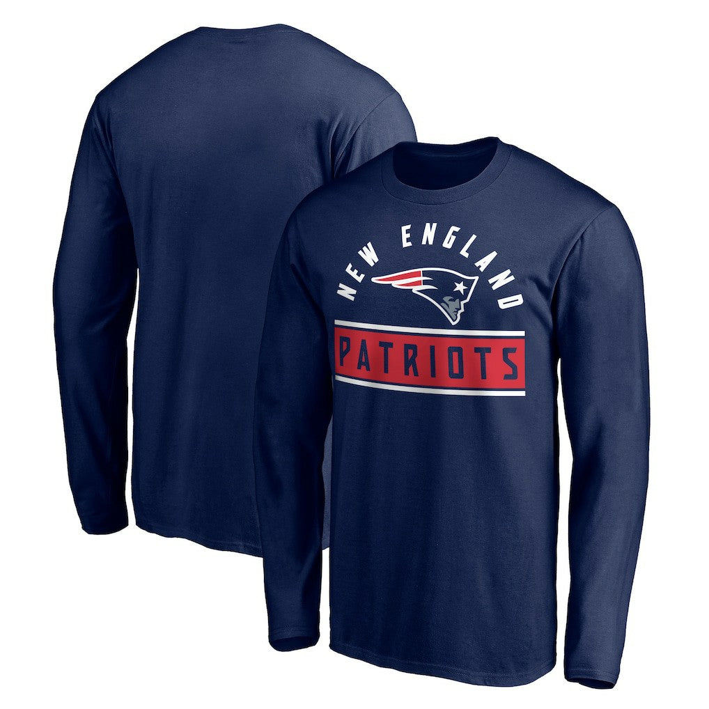 New England Patriots Team Arch Knockout Long Sleeve T-Shirt - Navy - NFL