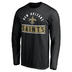 New Orleans Saints Team Arch Knockout Long Sleeve T-Shirt - Black - NFL