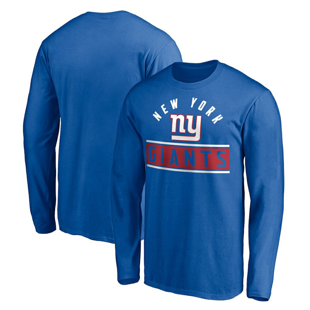 New York Giants Team Arch Knockout Long Sleeve T-Shirt - Royal - NFL