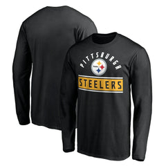 Pittsburgh Steelers Team Arch Knockout Long Sleeve T-Shirt - Black - NFL
