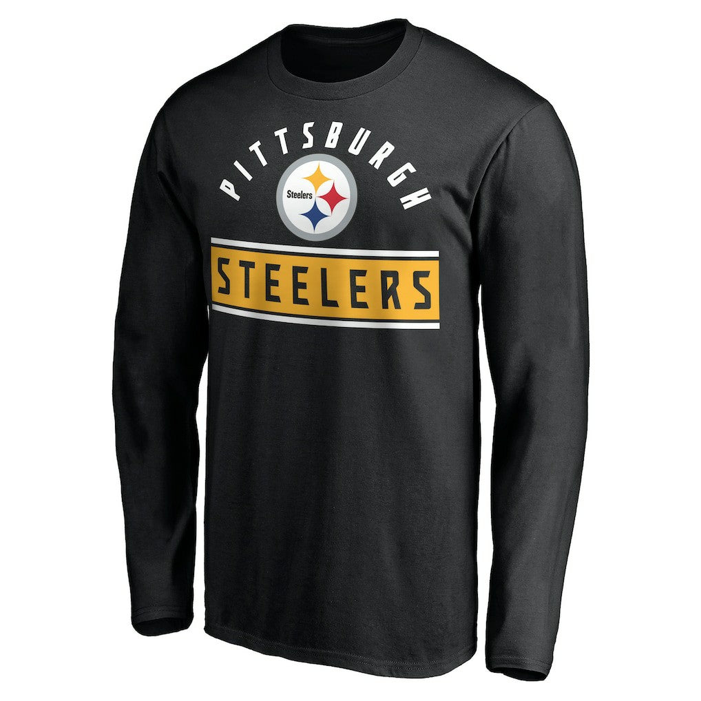 Pittsburgh Steelers Team Arch Knockout Long Sleeve T-Shirt - Black - NFL