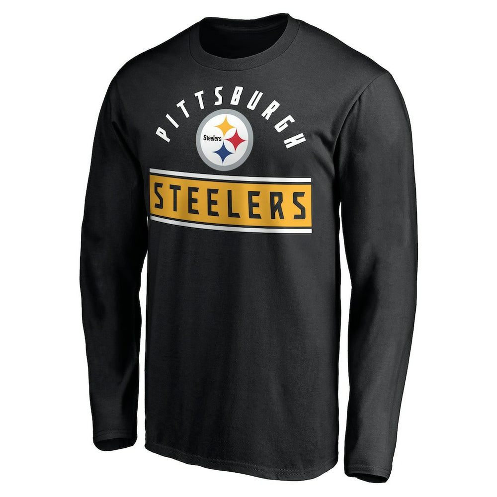 Pittsburgh Steelers Team Arch Knockout Long Sleeve T-Shirt - Black - NFL