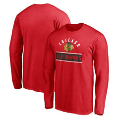 Chicago Blackhawks Team Arch Knockout Long Sleeve T-Shirt - Red | NHL discount