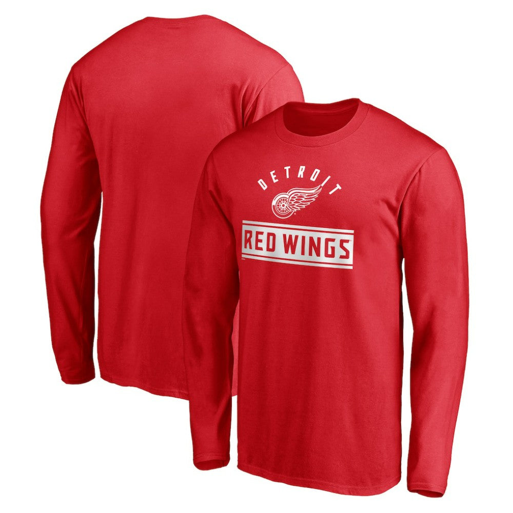 Detroit Red Wings Team Arch Knockout Long Sleeve T-Shirt - Red | NHL Lifestyle
