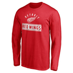 Detroit Red Wings Team Arch Knockout Long Sleeve T-Shirt - Red | NHL Lifestyle