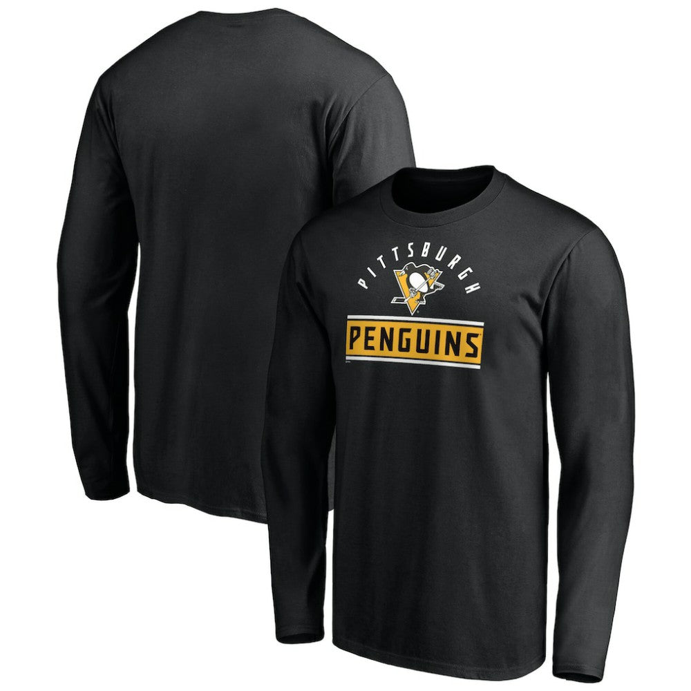 Pittsburgh Penguins Team Arch Knockout Long Sleeve T-Shirt - Black | NHL sale