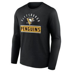 Pittsburgh Penguins Team Arch Knockout Long Sleeve T-Shirt - Black | NHL sale