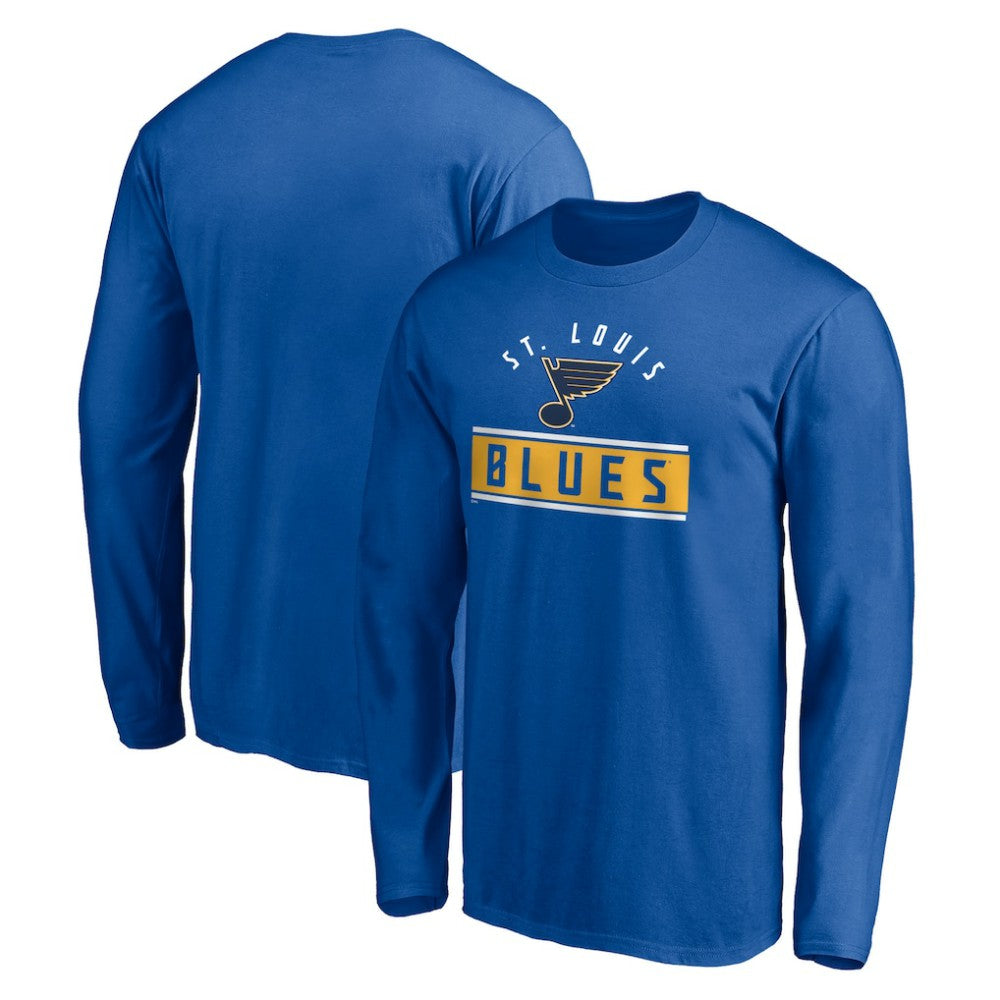 St. Louis Blues Team Arch Knockout Long Sleeve T-Shirt - Blue | NHL online