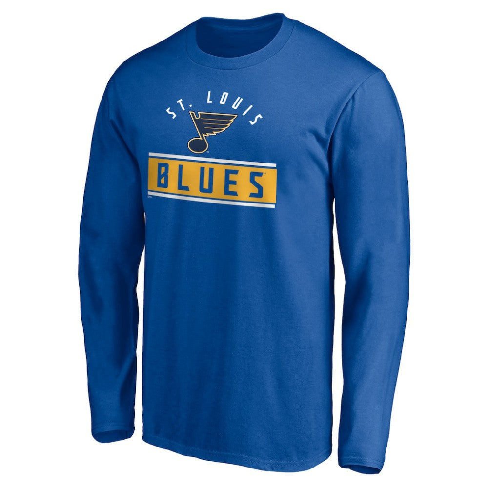 St. Louis Blues Team Arch Knockout Long Sleeve T-Shirt - Blue | NHL online
