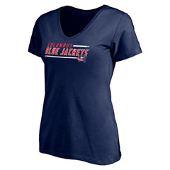 Columbus Blue Jackets Women's Mascot In Bounds V-Neck T-Shirt - Navy | NHL on sale
