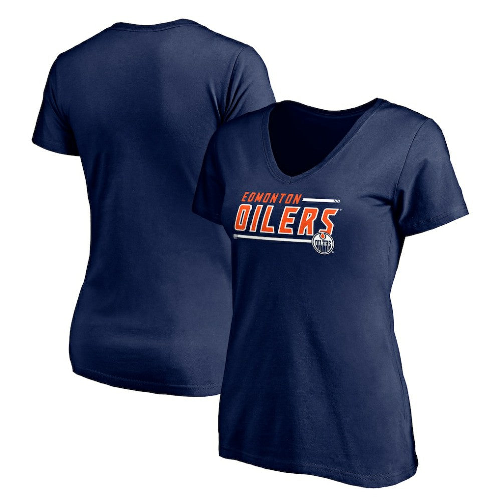 Edmonton Oilers Women's Mascot In Bounds V-Neck T-Shirt - Navy | NHL sale